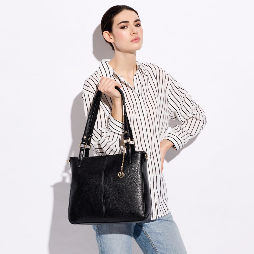 MENA Vegan Tote Bag in Black | jeane+jax
